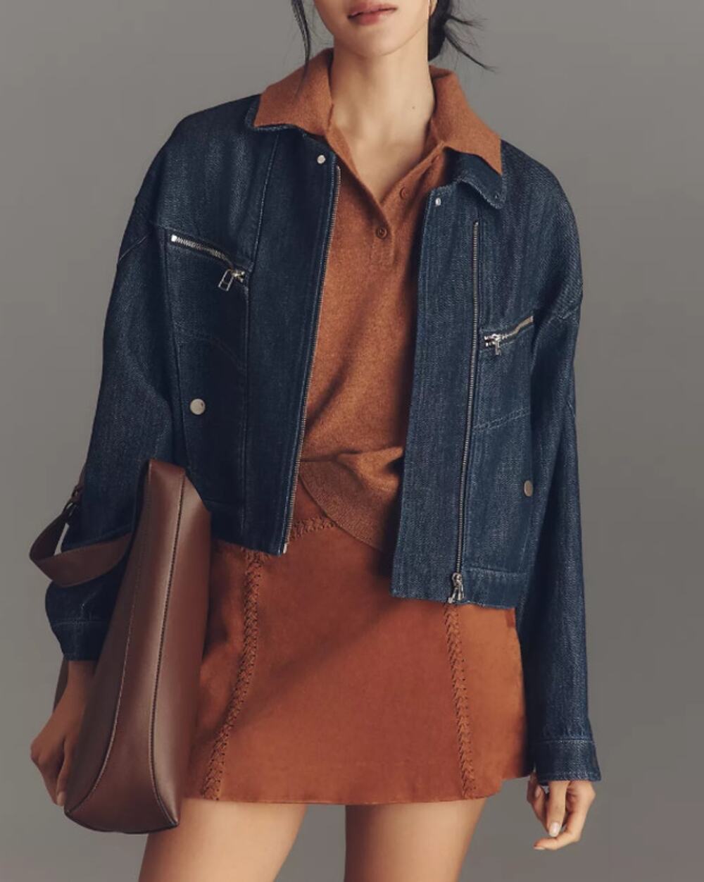 Pilcro Anthropologie Super-Soft Denim Moto Jacket Small